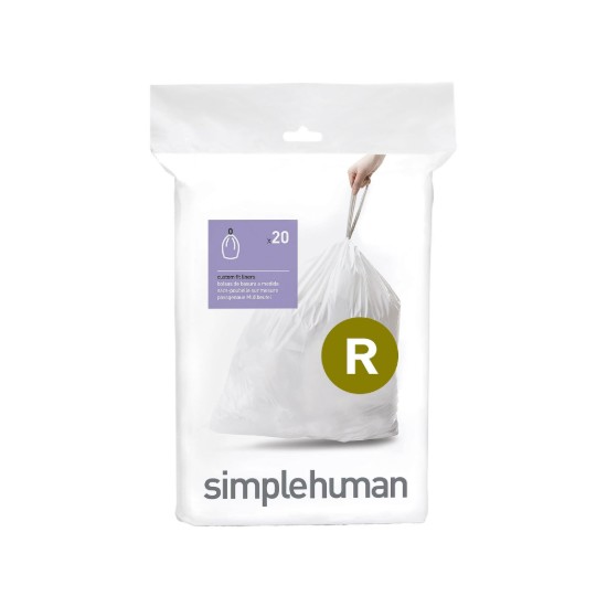 Müllbeutel, Code R, 10 L / 20 Stück, Kunststoff - simplehuman