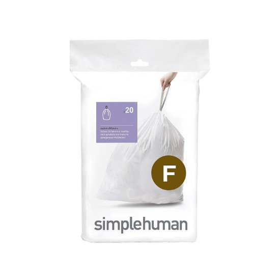 Müllbeutel, Code F, 25 L / 20 Stk., Kunststoff - simplehuman