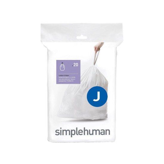 Trash bags, code J, 30-45 L / 20 pcs, plastic - simplehuman