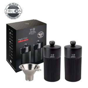 Set med 2 salt- och pepparkvarnar, 12 cm, "Line Z", med tratt i rostfritt stål - Peugeot
