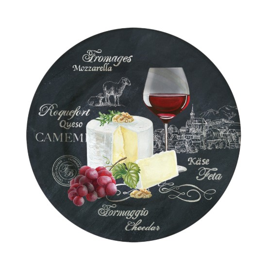 4er Set Servierplatten für Käse, Porzellan, 19 cm, "World of Cheese" - Easy Life