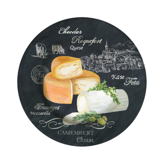 4er Set Servierplatten für Käse, Porzellan, 19 cm, "World of Cheese" - Easy Life