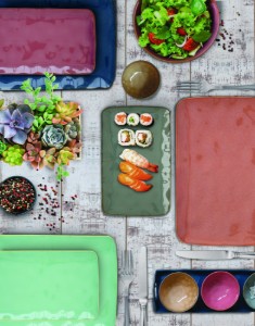 Platter poircealláin, 27 x 19 cm, "Interiors Burgundy" - Easy Life
