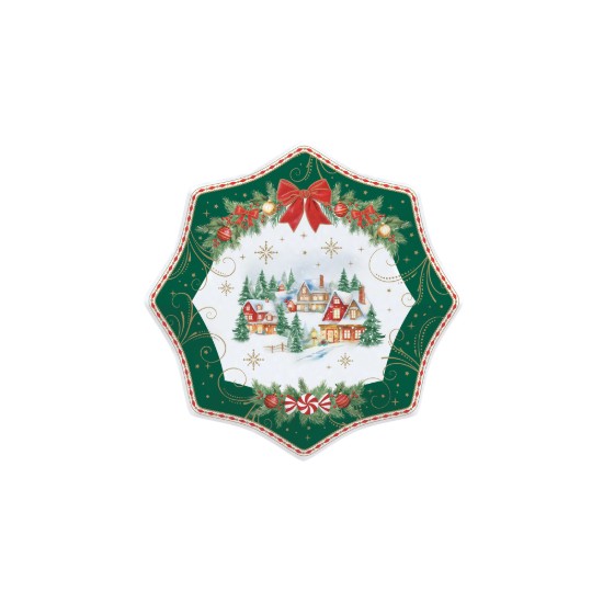 Set 4 farfurii desert, portelan, 16cm, "Christmas Heritage" - Easy Life