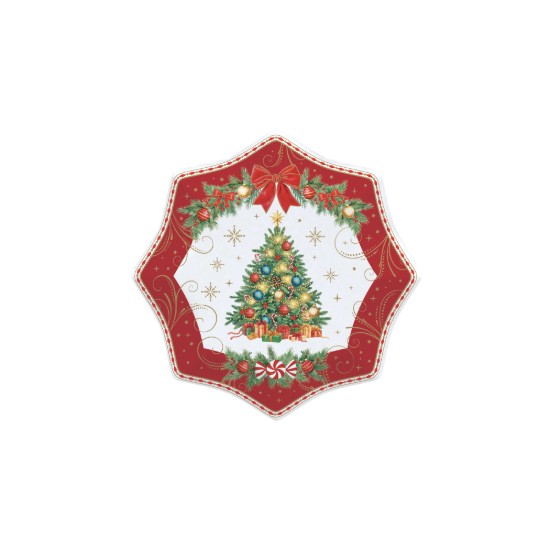 Set 4 farfurii desert, portelan, 16cm, "Christmas Heritage" - Easy Life