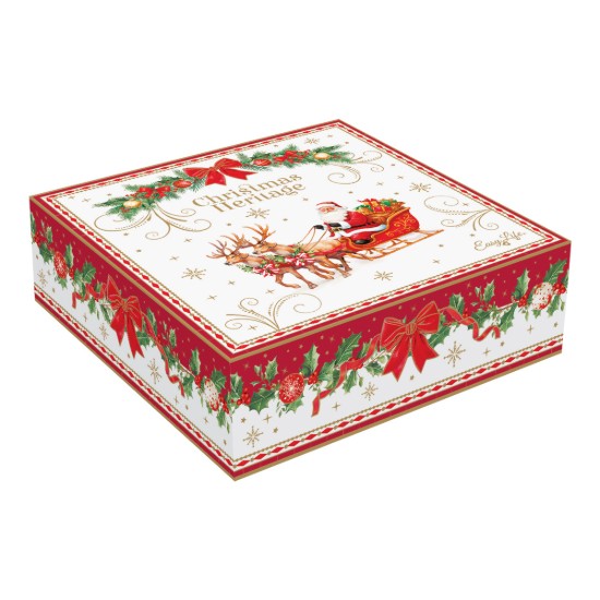 Set 4 farfurii desert, portelan, 16cm, "Christmas Heritage" - Easy Life