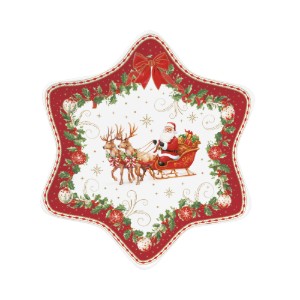 Sternförmige Platte, Porzellan, 22,5 x 22,5 cm, "Christmas Heritage" - Easy Life