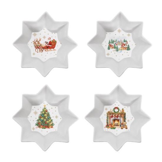 Set aus 4 Mini-Schalen, Porzellan, 11 cm, "Christmas Heritage" – Easy Life