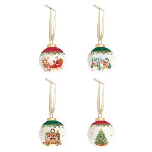Christmas tree bauble, ceramic, 7 cm, "Christmas Heritage" - Easy Life