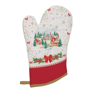 Kitchen mitt set and 2 cooking pot holders, "Christmas Heritage" - Easy Life