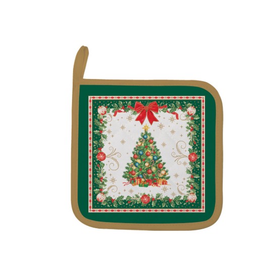 Kitchen mitt set and 2 cooking pot holders, "Christmas Heritage" - Easy Life