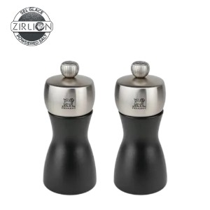 Set of 2 salt and peppercorn grinders, 12 cm, "Fidji Z", Black - Peugeot