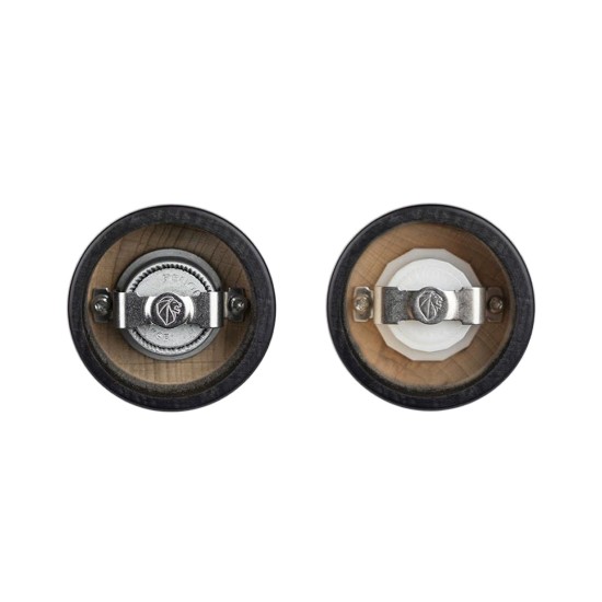 Set of 2 salt and peppercorn grinders, 12 cm, "Fidji Z", Black - Peugeot