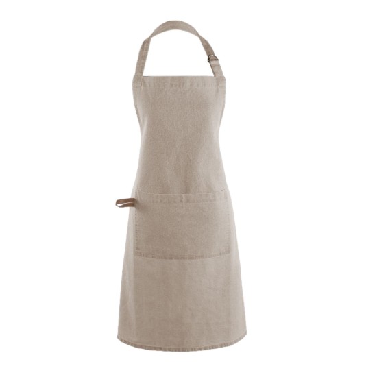Kitchen apron “Myrna”, cotton, Taupe - Tiseco