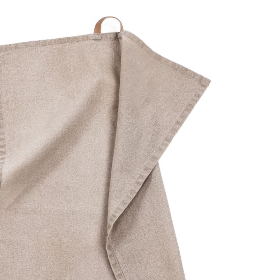 Set of 3 kitchen towels “Myrna”, cotton, 50 x 70 cm, Taupe - Tiseco