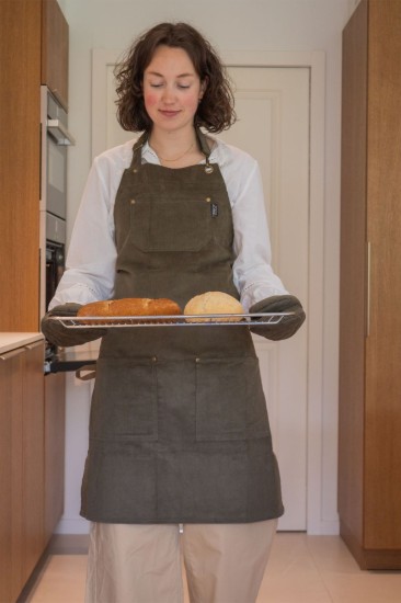 Kitchen apron, "Velmar", Olive Green - Tiseco