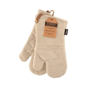 Set of 2 kitchen mitts, "Velmar", Beige - Tiseco