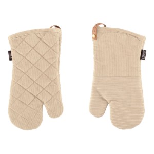 Set of 2 kitchen mitts, "Velmar", Beige - Tiseco
