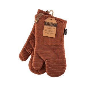 Set of 2 kitchen mitts, "Velmar", Cognac - Tiseco