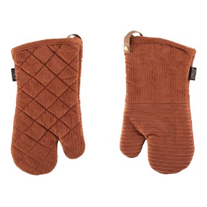 Set of 2 kitchen mitts, "Velmar", Cognac - Tiseco