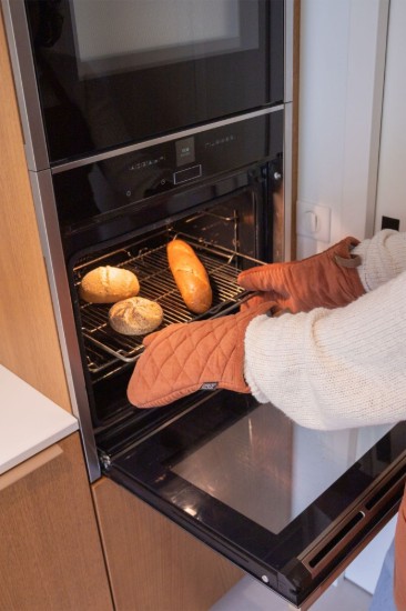 Set of 2 kitchen mitts, "Velmar", Cognac - Tiseco