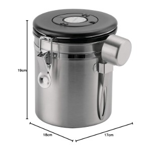 Coffee storage container, stainless steel, 750 g - Grunwerg