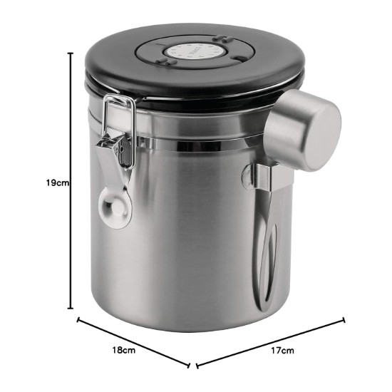 Coffee storage container, stainless steel, 750 g - Grunwerg
