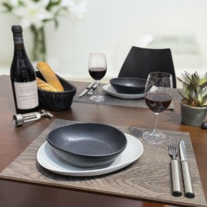 Set de table "Nature", 45 x 30 cm, plastique, gris/marron - Saleen