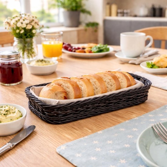 Cutlery basket, plastic, 28 x 11.5 cm, Black - Kesper