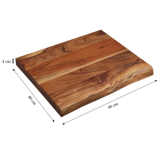 Acacia wood chopping board, 48 x 40 cm, 4 cm thick - Kesper