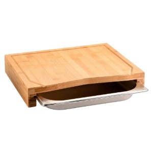 Bamboo chopping board, with GN 1/2 collecting tray, 36.5 x 28.5 cm - Kesper