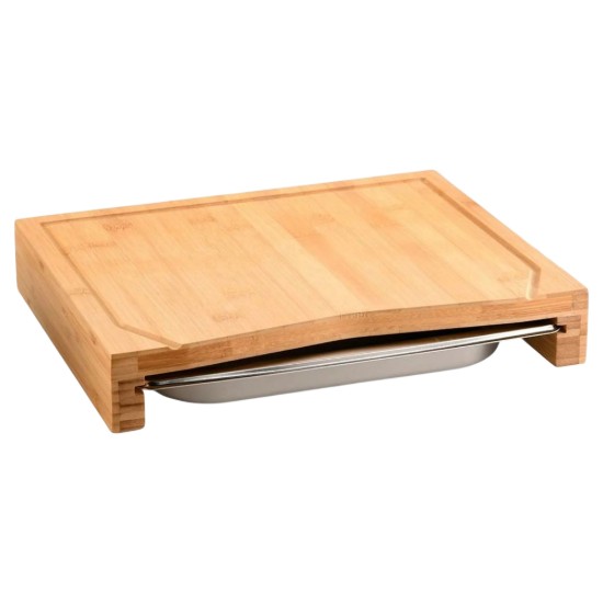 Bamboo chopping board, with GN 1/2 collecting tray, 36.5 x 28.5 cm - Kesper