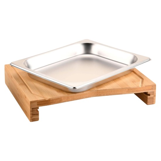 Bamboo chopping board, with GN 1/2 collecting tray, 36.5 x 28.5 cm - Kesper