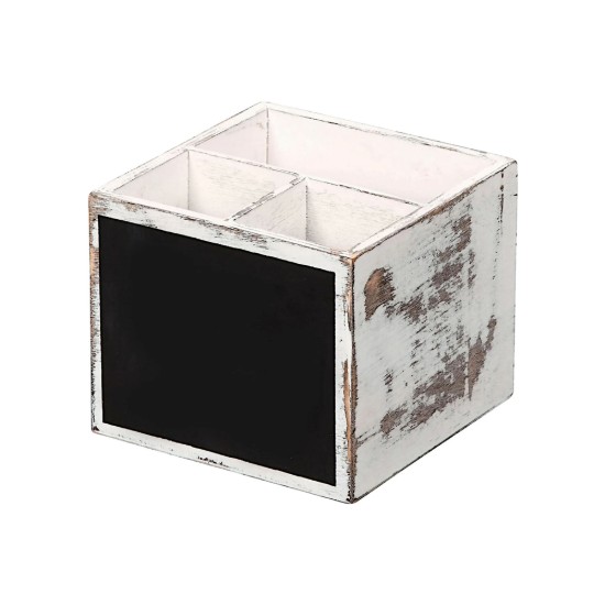 Cutlery stand, with 3 compartments, Vintage White - Kesper
