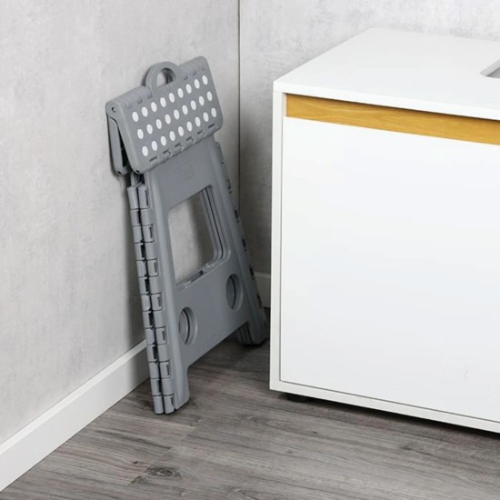 Folding step stool, 39 cm, plastic, Gray - Kesper