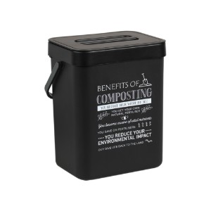 Rectangular compost bin, 21 x 17.5 x 24.5 cm, Black - Kesper