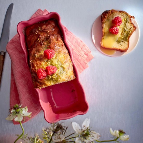 Sponge cake baking dish, ceramics, 24.5x11cm/1.1L, "Madeleine", Rose Candy - Emile Henry