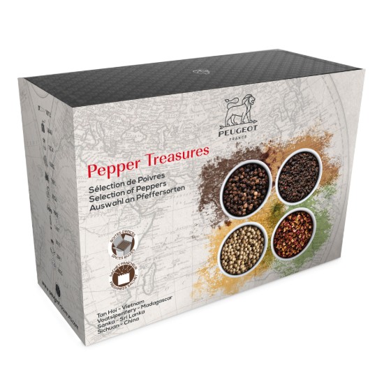 Set of 4 peppercorn assortments Tan Hoi/VoatsiperiferySanka/Sichuan - Peugeot
