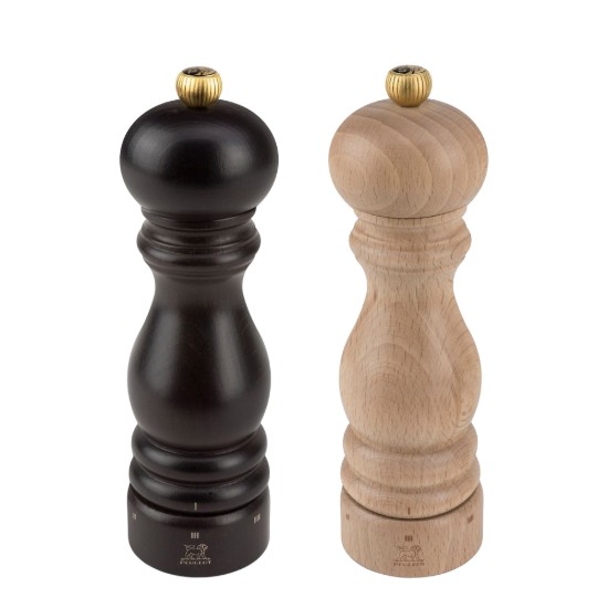 Set of 2 salt and peppercorn grinders, 20 cm, "Paris u'Select Z", Chocolate&Natural - Peugeot