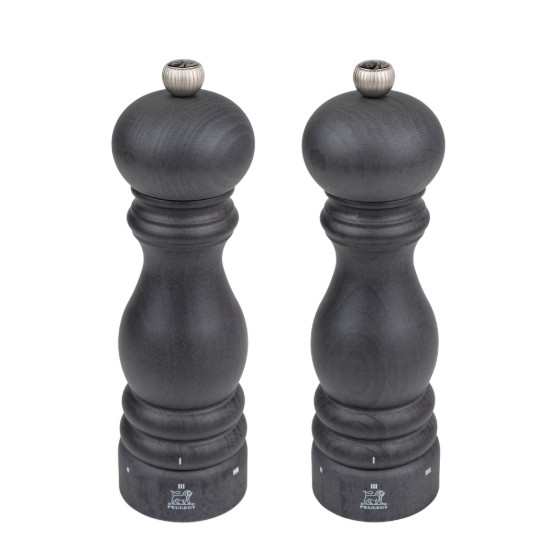 Set of 2 salt and peppercorn grinders, 20 cm, "Paris u'Select Z", Graphite - Peugeot