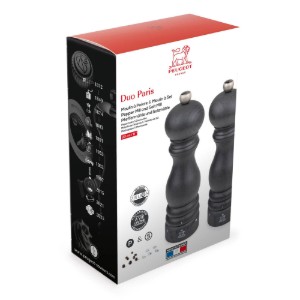 Set of 2 salt and peppercorn grinders, 20 cm, "Paris u'Select Z", Graphite - Peugeot