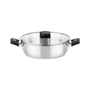 Stainless steel cooking pot, with glass lid, 26cm/3.6L, "Elite" - Monix