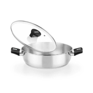 Stainless steel cooking pot, with glass lid, 26cm/3.6L, "Elite" - Monix