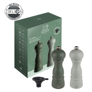 Set of 2 salt and peppercorn grinders, 18 cm, "Amboise Z", Fern&Sage - Peugeot