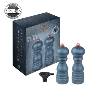 Set of 2 salt and peppercorn grinders, 18 cm, "Paris", Denim - Peugeot
