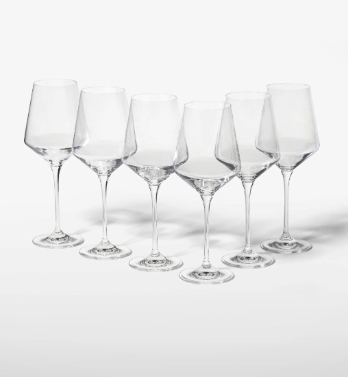 Sæt med 6 hvidvinsglas, krystalglas, 450 ml, "Avant-Garde" - Krosno