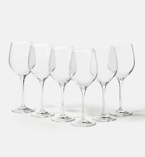6 baltvīna glāžu komplekts, izgatavots no kristāliska stikla, 370 ml, HARMONY - Krosno