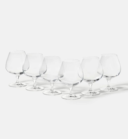 6 konjaka glāžu komplekts, izgatavots no kristāliska stikla, 550 ml, "Harmony" - Krosno