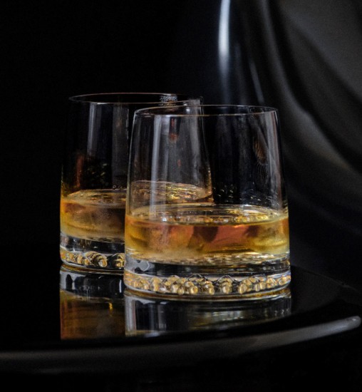 Set mit 6 Whiskygläsern, kristallines Glas, 370 ml, "Fjord" - Krosno