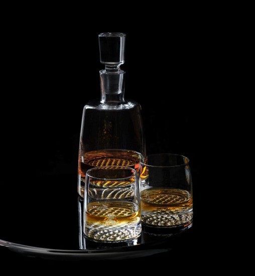 Set mit 6 Whiskygläsern, kristallines Glas, 370 ml, "Fjord" - Krosno